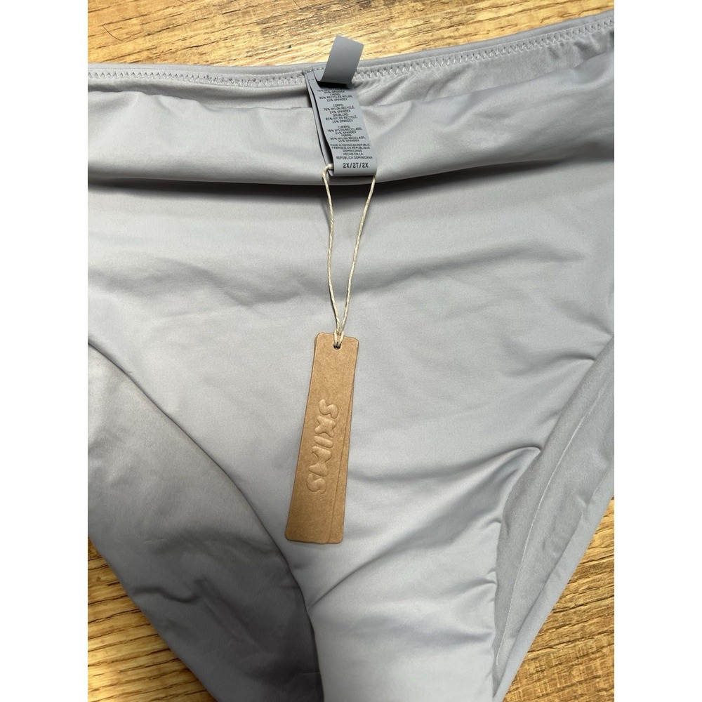 NWT Skims Sz 2X Recycled Swim Mid Waist Bottom Chrome Womens - Picture 4 of 7
